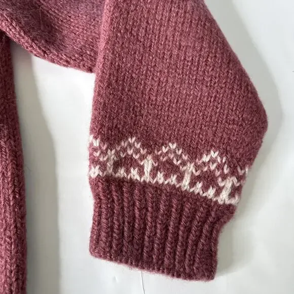 Vintage Dale Of Norway Pure New Wool Maroon White Knit Sweater Adult Size L 52 - Picture 3 of 13